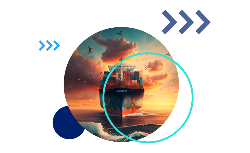 Freight Cargo Ship in Sunset